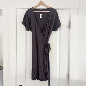 Gap Paris Wrap Dress Flint Gray - M